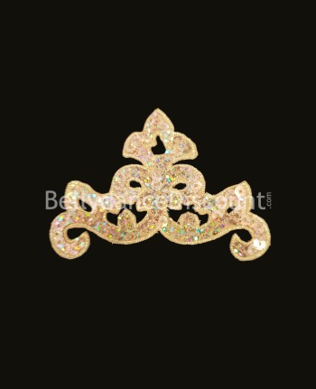 Motif oriental à coudre pailleté doré