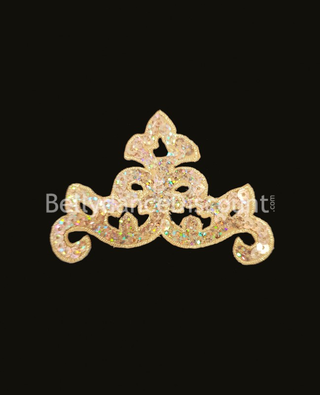 Sew-on glittery golden Oriental pattern