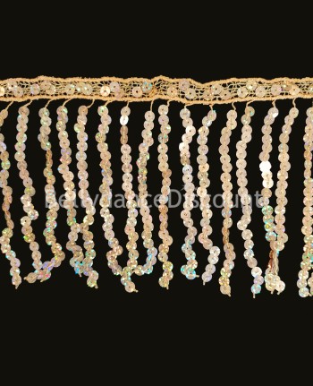 1 metro de embono dorado con flecos