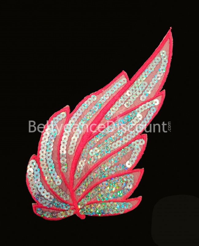 Sew-on "Leaf" pattern pink