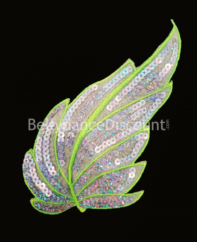 Sew-on "Leaf" pattern green