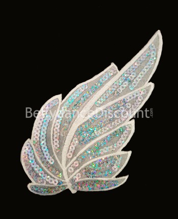 Motiv "Blatt" zum Annähen in Silber