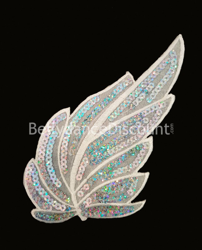 Sew-on "Leaf" pattern silver