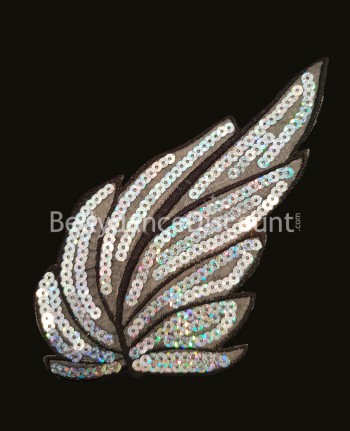 Motif "Feuille" à coudre noir