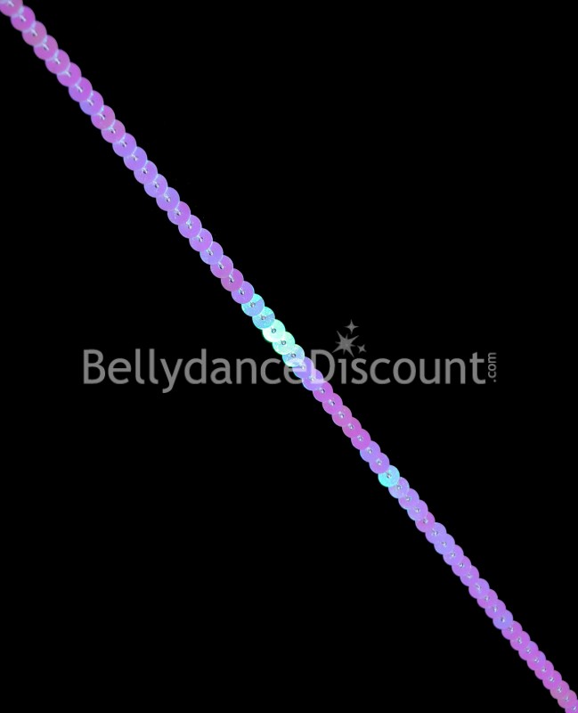 Sequined edging mauve 1 meter