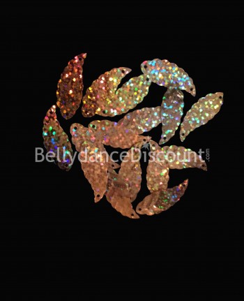 Pack of 100 gold sew-on "leaf" coins