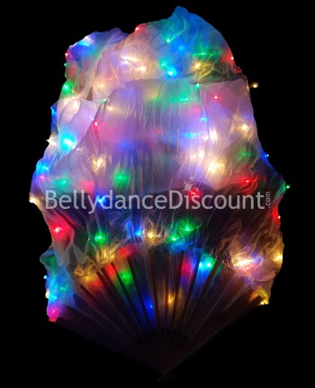 Pair of light-up multicolored Bellydance fans