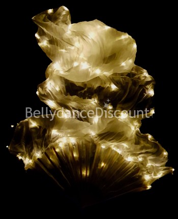 Pair of light-up gold Bellydance fans