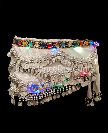 Ceinture de danse orientale lumineuse multicolore