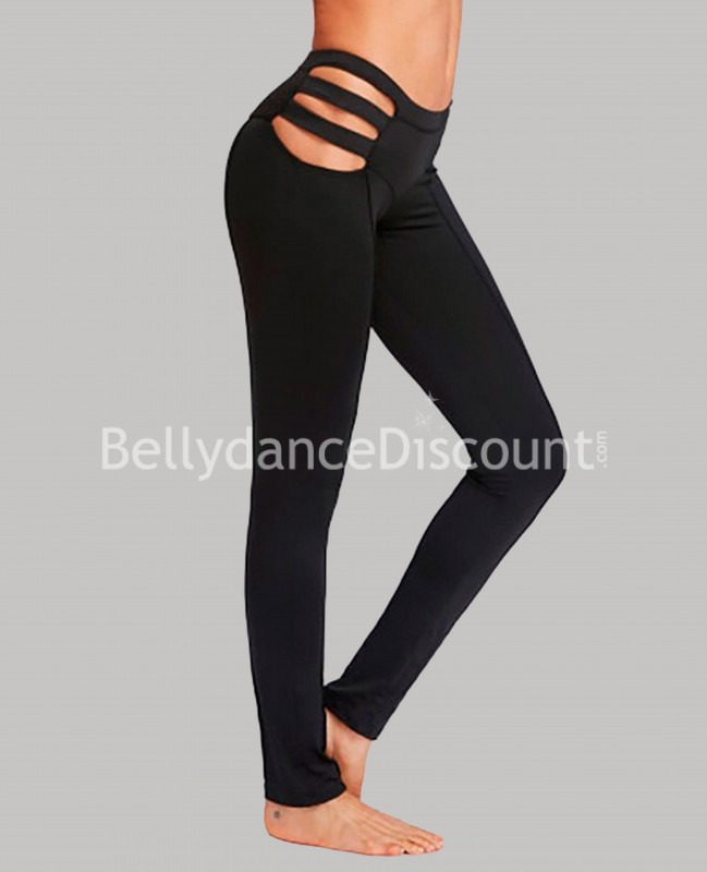 Black dance pants with straps