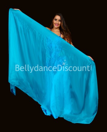 Light blue rectangular pure silk oriental dance veil 