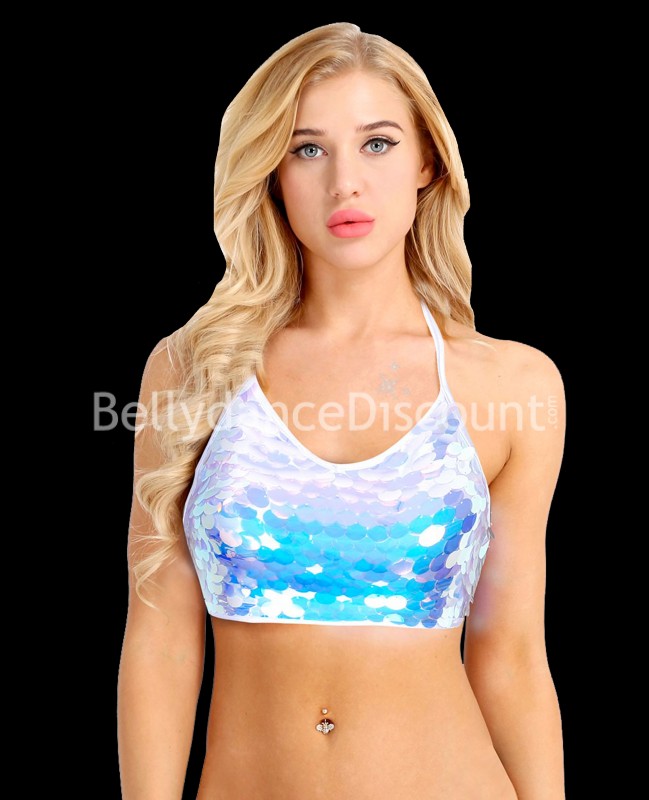 Top di danza con pastiglie blu