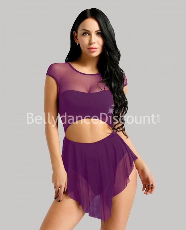 Body de danza abierto violeta