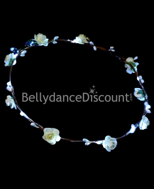 Corona luminosa de flores blanca Corona luminosa de flores blanca