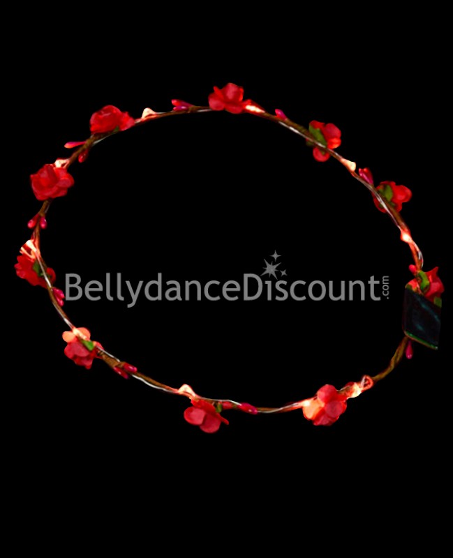 Couronne de fleurs lumineuse rouge