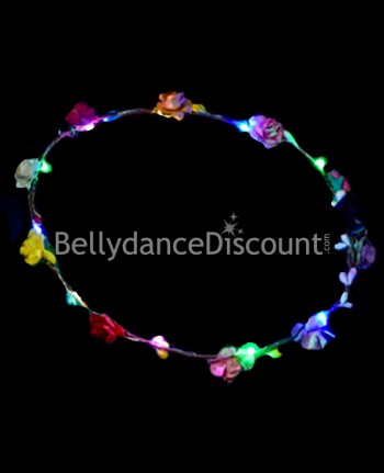 Light up multicolored flower headband