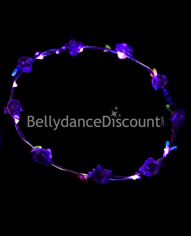 Couronne de fleurs lumineuse violette Couronne de fleurs lumineuse violette