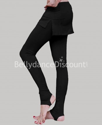 Legging largo de danza negro minifalda integrada