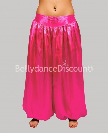 Pantalon de danse orientale et Bollywood satin rose