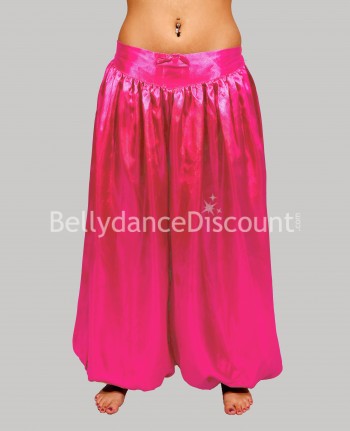Satin Bellydance and Bollywood pants fuchsia