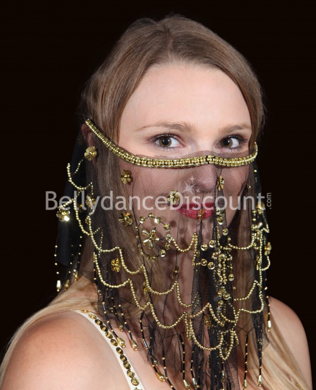 Voile visage de danse orientale noir