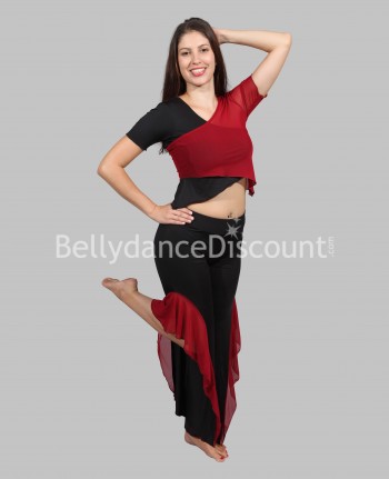 Tenue de danse 3 pièces noir bordeaux