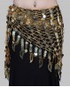 Bellydance scarf gold with sequins