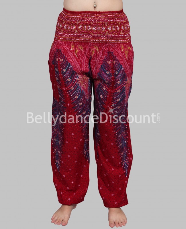 Pantalon indien bordeaux