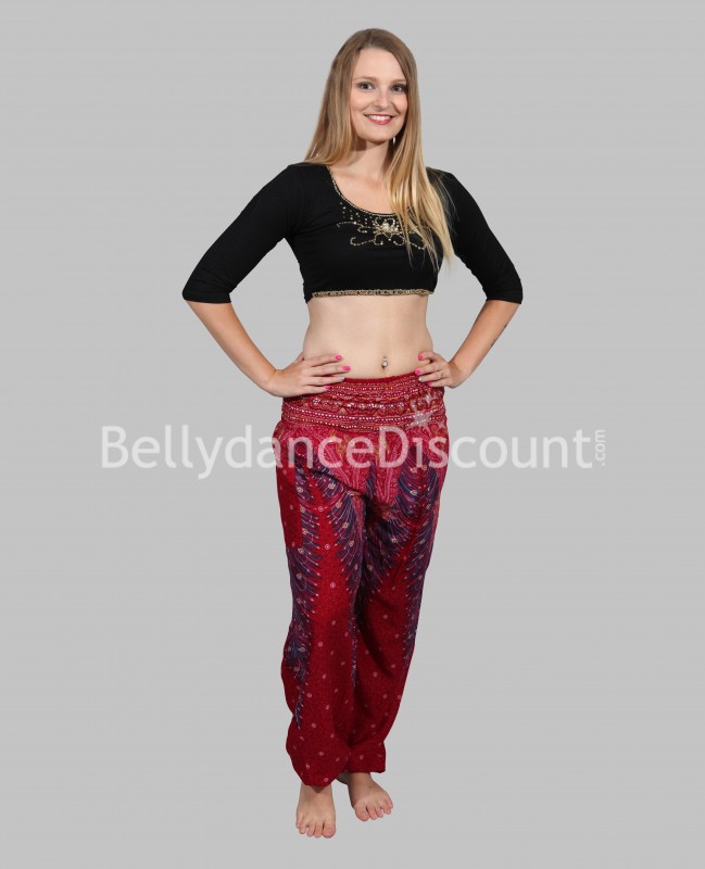 Hose indisch Bordeaux