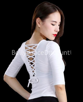 White dance top with straps