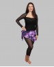 Purple printed Bellydance belt with flounces