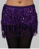 Bellydance belt purple with sequined fringes