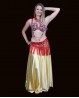 Pañuelo de danza del vientre rojo bordado con flecos