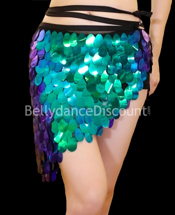 Gürtel für orientalischen Tanz Meerjungfrau Blau Grün