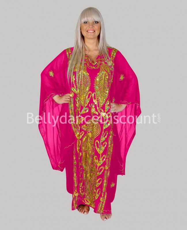 Robe Khaliji de danse orientale rose et or