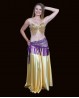 Foulard di danza del ventre viola ricamato con frange