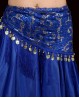 Dark blue embroidered Bellydance scarf with fringes