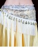 Foulard de danse orientale blanc brodé à franges