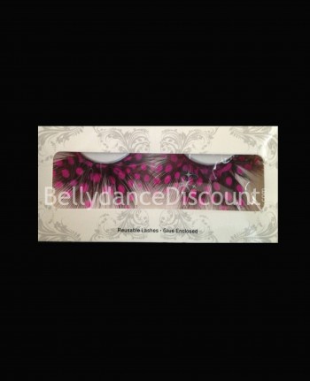 Par de pestañas postizas plumas leopardo rosa