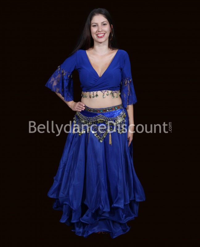 Cintura velluto blu notte oro di danza del ventre