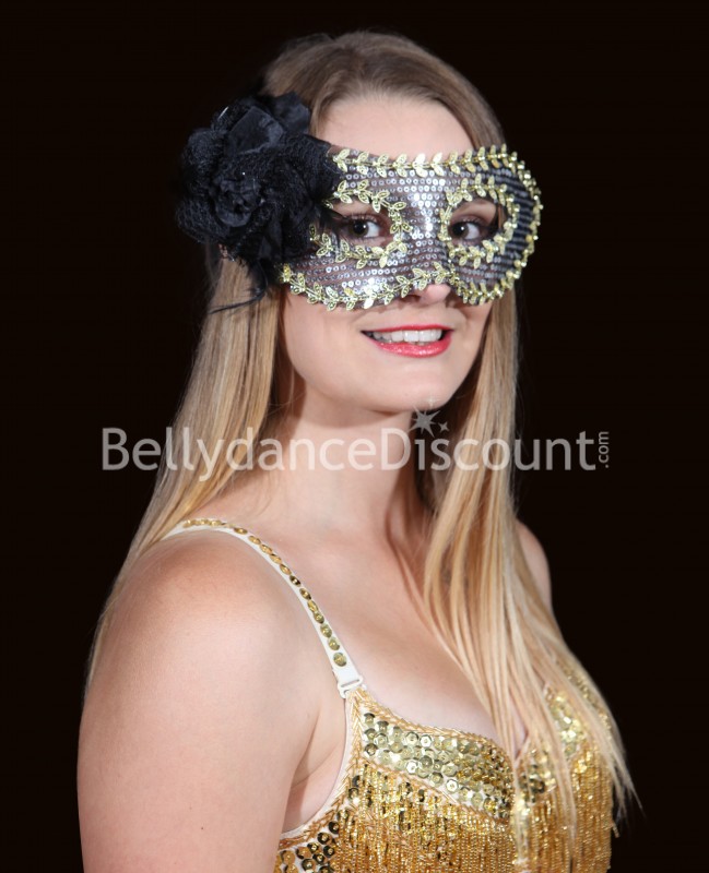 Blumen Maske in Schwarz
