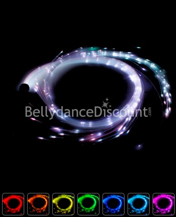 Optical fiber luminous whip