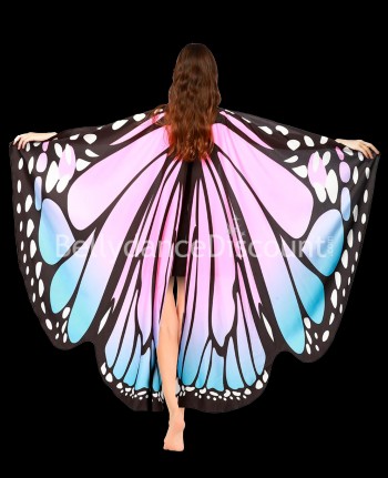 Ailes de papillon ouvertes bleu rose