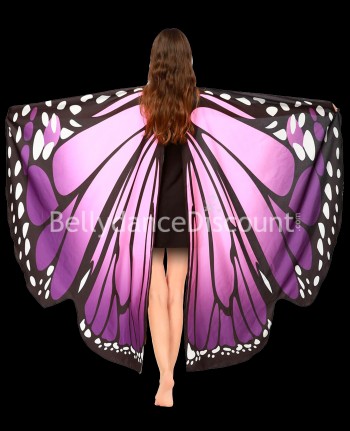 Open pink dark purple butterfly wings