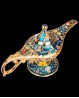 Große gold-türkisfarbene Genie-Lampe