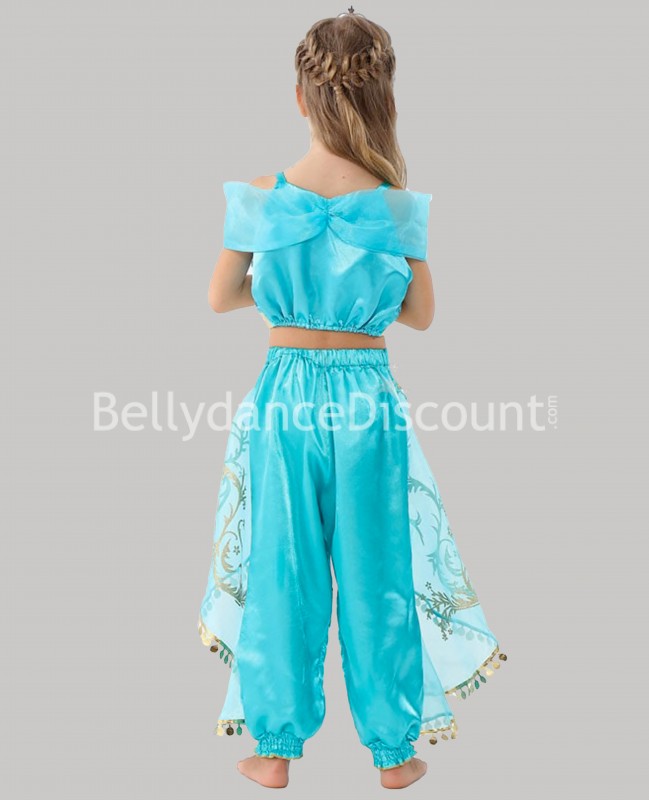 Girl's gold blue Jasmine Bellydance costume