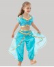 Costume orientale bambina Jasmine blu oro