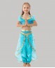 Girl's gold blue Jasmine Bellydance costume