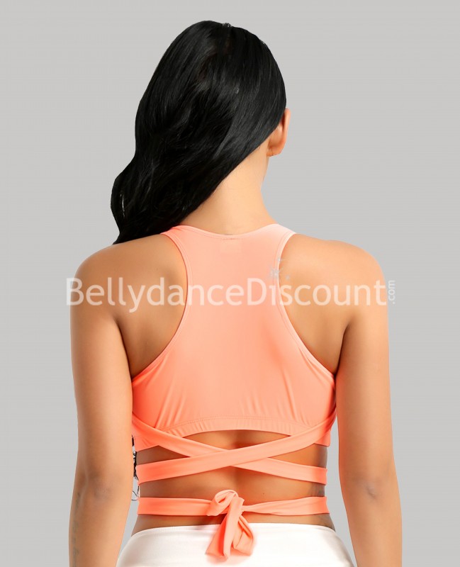 Small salmon pink dance top with straps