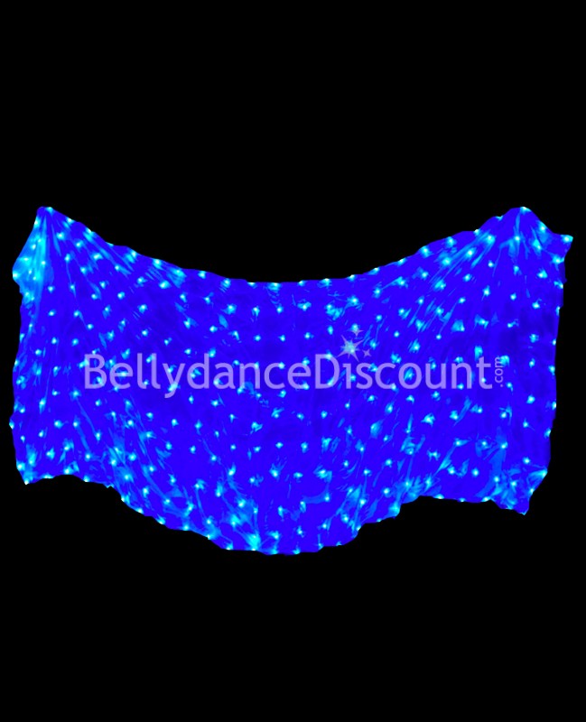 Voile de danse orientale lumineux bleu nuit